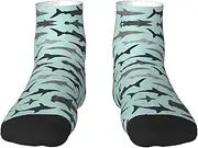 [JBYJBX] Shark Print Adult Socks Womens Mens Workout Thermal Cozy All-Season Gift Holiday Articles Use