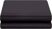 Satin Flat Sheet Only, Queen Flat Sheet, 1 - Piece Black Top Sheet, Extra Soft Silk Flat Bed Sheets Sold Separately Queen - Black