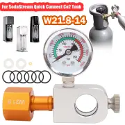 Soda Co2 Refill Adapter Pressure Gauge for Sodastream Cylinder W21.8-14 3500psi