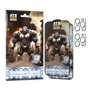 For iPhone 15 Pro Max 2PCS Atouchbo Flexible Ceramic Nano Glass Film HD Clear Screen Protector + 2PCS Camera Lens Protector