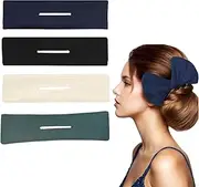 4PCS Deft Hair Bun Maker Doughnut Shaper - Easy French Bun Styling Tool in Black, Khaki, Green, Dark Blue - Fast & Simple Updo for All Hair Types