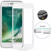 iPhone 6 6S 7 - 4D FULL COVER TEMPERED GLASS SCREEN PROTECTOR 9H HARDNESS WHITE
