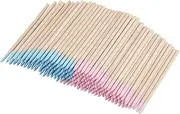 Disposable Micro Applicators Brush,Cotton Swabs Pointed Tip, Tattoo Permanent Supplies, Makeup Cosmetic Applicator Sticks (mixed blue&pink(200pcs), Short single pointed head)