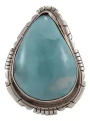 Navajo Native American Larimar Ring Size 8 1/2 by Scott Skeets SKU230902