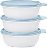 [Tupperware] Modular Small 2.5 Cups / 650ml Bowl Set of 3 Light Blue Seal