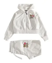 Moschino Kids Teddy Bear Printed Tracksuit Sets 6Y,10Y White