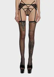[Wolf & Whistle] Penny Multi Strap Cut Out Mesh Suspender