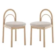 Gilles Linen Arched Dining Chair (Set of 2) - Beige