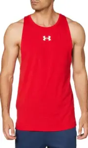 Under Armour Men's UA Baseline Cotton Tank Top Gym Shirt 1361901-600 Red Medium