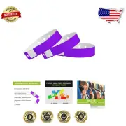 500 Lightweight Purple Tamper-Proof Wristbands - Ideal for Concerts & Festivals