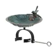 ACHLA Scallop Shell Birdbath Over Rail Bracket, Brass Plated - BBM-01-OR2
