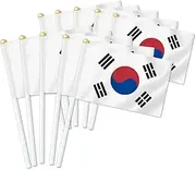 10 PCS Korea Handheld Small Flag, Korean Hand held Mini Decor Decoration Banner