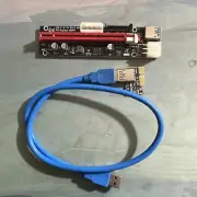 PCI-E 1x to 16x Powered USB3.0 GPU Riser Extender Adapter Card Board Cable - New