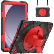 MCC Shockproof Strap Samsung Galaxy Tab A9+ Plus 11" X210 X215 X216 Kids Case Cover SPMan [Black+Red]
