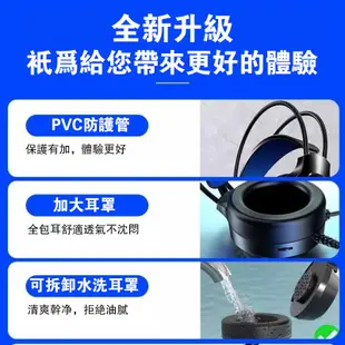 電競RGB耳罩耳機 可麥克風 適用手機/電腦/筆電/電視等 音質好 立體聲 重低音 有線耳機 免充電 吃雞耳機 電競耳機