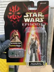 Star Wars Episode 1 Jar Jar Binks w/ Gungan Battle Staff Action Figure CommTech