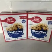 Betty Crocker Muffin Tops Mix, Blueberry, With Topping 35.7 Oz Per Box-lot Of 2