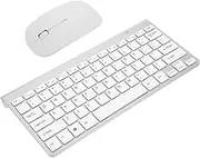 DOITOOL 1Set Wireless Keyboard and Mouse Quiet Design for and Laptop Space Saving Wireless Keyboard Mouse Batteries Not