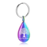 Teardrop Tree of Life Urn Pendant for Ashes for Women Men Cremation Jewelry Keep