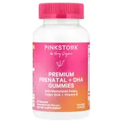 Pink Stork, Premium Prenatal + DHA Gummies, Assorted Fruit, 60 Gummies
