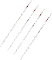 Mobestech Glass Straw Measuring Pipette 4pcs Ring Pipette Set Borosilicate Material Essential Lab Equipment