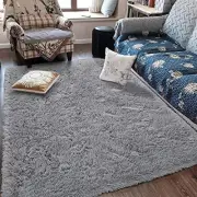 Fluffy Soft Kids Room Rug Baby Nursery Decor, Anti-Skid Large 5x8 Feet Grey