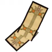 Louis Sullivan Prairie Style Art Glass Window Woven Tapestry Table Runner