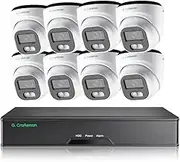 4MP (1440P) 8-Camera Military-Grade Aluminum Security System with IP66 Weatherproof & Dual-Light Night Vision