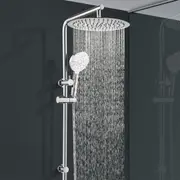 ACA WELS Round 12'' Ultrathin Rainfall Shower Head 3-MODE Handheld Set Gooseneck Arm Wall Rail Diverter Chrome