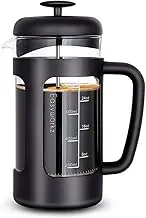 Easyworkz French Press 1000ml Coffee Tea Maker with Borosilicate Glass,Soft Grip Handle
