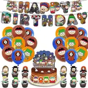 South Park Theme Party Decoration Supplies Balloon Banner Cupcake Toppers Kit Gifts