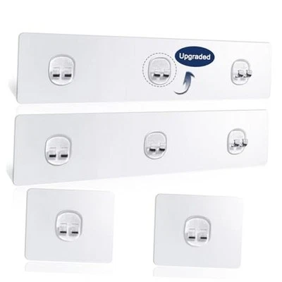 Shower Caddy Adhesive Replacement, 4 Pack Strong Adhesive Shower Hooks, Water