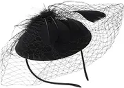 [LIFKOME] Fascinator Headband for Women Elegant Tea Party Headdress with and Tulle Bridal Hair Accessory for Banquets Themed Events and Special Occasions