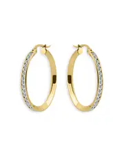 Aqua Pave Hoop Earrings in 18K Gold Plated Sterling Silver - Exclusive