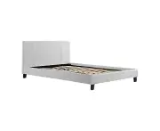 Double PU Leather Bed Frame White