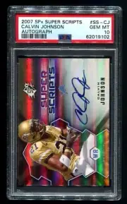 2007 UD SPX Calvin Johnson Super Scripts RC PSA 10 GEM MINT POP 1