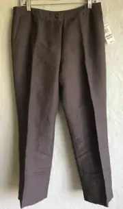 Charter Club Allison Fit Brown Linen Rayon Pants - Size 12P NWT