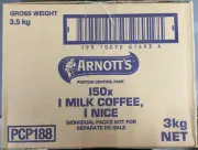 BULK ARNOTTS BISCUITS 150x MILK COFFEE & NICE INDIVIDUAL PACKS PORTION PACKS 3kg
