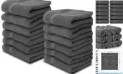 Luxury Washcloths for Bathroom-Hotel-Spa-Kitchen-Set - Circlet 03: Dark Gray