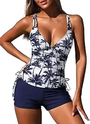 [ZAFUL] Women's High Cut Bikini Sets Ribbed V-Wire Cami Bikini Two Piece Swimsuit