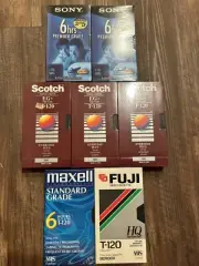 VHS Tapes Lot of 7 Fuji Scotch Maxwell ~ SEALED T-120