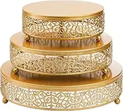 Hedume 3 Pack Cake Stands, Metal Cake Stands, Dessert Display Cupcake Stands, Cupcake Pastry Candy Display Plate for Wedding, Event, Birthday Party