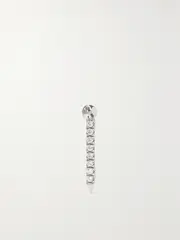 [MARIA TASH] MARIA TASH - Eternity Bar 11mm 18-karat White Gold Diamond Single Earring - Silver - One size One size Silver