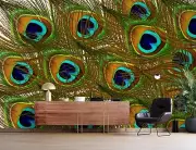 3D Peacock Feather G9234 Wallpaper Wall Murals Removable Self-adhesive Honey
