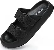 [OZLOOK] Pillow Slippers for Women Men - Cloud Slides Double Buckle Adjustable - EVA Ultra Cushion Sandals