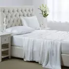 Lanest Housing Silk Satin Sheets 4-Piece Queen Size Satin Bed Sheet Set Deep Poc