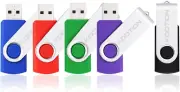 5 X 16GB USB Flash Drive 2.0 Thumb Drive 16 Gb Memory Stick Swivel Keychain Desi