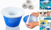 Pack Pool Skimmer Socks, Fine Mesh Filter Sock Net for Skimmer Baskets 30 White