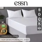 Essn Commercial-Grade Bed Sheet Top/Bottom Single/King Single/Double/Queen/King