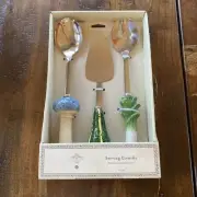2024 John Derian 3pc Stoneware Salad Flatware Serving Set Thanksgiving Holiday